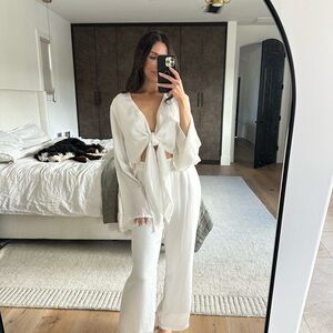 superdown White Tie-Front Jumpsuit